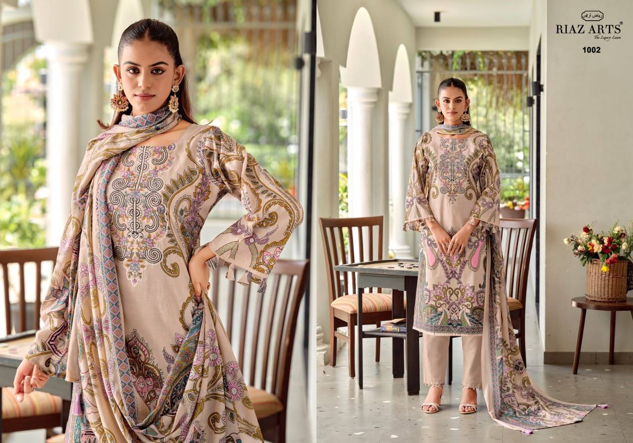 NAYRA VOL-42 By RIAZ ARTS 1001 To 1008 Series Beautiful Festive Suits Stylish Colorful Fancy Party Wear Pure Cotton Digital Print Dresses At Wholesale Price